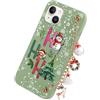 Yoedge Natale Cover per iPhone 14/iPhone 13 6,1 con Catena, Natalizia Braccialetto Custodia con Carino Disegni Alberi di Natale, Sottile Silicone TPU Antiurto Christmas Case para iPhone 14, Verde