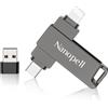 Nanopell 【Nessuna APP】Nanopell 128 GB Chiavetta USB lphone per i0S/Android/PC, Con Adattatore USB Separato. Memoria Esterna lphone Utilizza per Espandere la Memoria Aggiuntiva del Telefono.