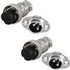 RUNCCI-YUN 2 pezzi GX16 2Pin Aviation Connettore,saldatura, 16 mm Metallo Pannello Montaggio Maschio Femmina Connettore (GX16 2Pin)