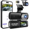 Vemfay Dash Cam Auto 4k + 1080P, WiFi Dashcam Telecamera per Auto Atti Vandalici con Visione Notturna Migliorata, Sensore di Gravità, Registrazione in Loop, WDR