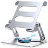 Lucrave Supporto per iPad, Supporto per Tablet con Rotazione a 360°, Supporto per Monitor Pieghevole in Alluminio per Scrivania Compatibile con iPad Pro 10.5, 11, 13, Air Mini 4 5 6(4-13'')