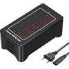 DeBangsi Caricatore USB da 100 W, stazione di ricarica per cellulare, 20 porte, USB, per iPhone 16/15/14/13/Samsung S25/S24/S23/S22 Google Pixel, alimentatore di rete USB C