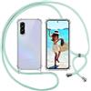 ISOI Cover con Cordino per Samsung Galaxy A36 5G, Custodia Trasparente con Collana Tracolla Laccio Collo Ultra Sottile Morbido TPU Silicone Antiurto AntiGraffio Case, Verde