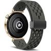 MaEiol 18mm Cinturino Silicone per Huawei Watch GT 6/5/4 41mm / Huawei Watch 5/GT 5 Pro 42mm / Garmin Venu 4 /Venu 3S 41mm /Forerunner 265S, Cinturino Traspirante Sportivo Magnetica - Grigio