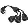 CERRXIAN 1 piede EU Europa Schuko UPS PDU Y Splitter cavo di alimentazione IEC 320 CEE 7/7 maschio a 3 X CEE 7/3 Europa Schuko presa adattatore prolunga (nero)