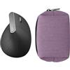 kwmobile Custodia Mouse Wireless per Logitech Lift/MX Vertical/Anker Vertical - Cover Mouse Wireless Gaming con Cerniera - Astuccio in Velluto a Coste e Neoprene - lavanda