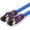 1aTTack.de Cavo di rete Cat.8 da 1,5 m Cavo CAT8 CAT 8 2000 MHz 40 Gbit s 40GBase-T Cavo patch Poe+ di fascia alta Cavo Ethernet AWG24 rame LSZH blu - 1 pezzo 1,5 m