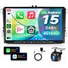 VECHTEL 4G+64G DAB+ Autoradio Android 15 per VW Golf 5 6 Passat Jetta Caddy EOS T5 Tiguan Touran CC Polo, 9 Schermo co Carplay Android Auto senza Fili GPS WiFi USB Tipo-C Bluetooth FM RDS Retrocamera
