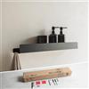 MILUKA Mensola Doccia senza foratura 60 cm nera | Porta Oggetti doccia da Appendere Resistente all'acqua | Mensola Adesiva e Accessori Bagno di Design Moderno - NACHI