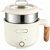 BORDEAG Hot Pot elettrico con vaporiera, padella elettrica 2 L, multicooker antiaderente portatile, mini pentola per zuppe veloce, pentola da viaggio, scodella per pasta, pentola elettrica, ideale per cucina