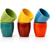 The Great Indian Bazaar Set di 6 tazze tradizionali fatte a mano Kulhar Kulhad Chai Tea Coffee Cup Cantaritos Set di 6 in terracotta smaltata con finitura lucida argilla terracotta artigianale studio ceramica marrone fango