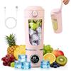 ALKNOT Frullatore portatile Smoothie Maker, 700 ml, piccolo estrattore di succo, ricaricabile, Tipo-C, con 12 lame in acciaio inossidabile, tazza con coperchio a prova di perdite e apertura per bere, per