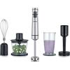 SEVERIN Frullatore a Immersione Senza Fili, 100W, 14.000 giri/min, Ricarica Rapida, Asta Removibile, con Frusta, Tritatutto, Schiacciapatate Incluso, BPA Free, 6,5 x 6,5 x 40,0 cm, Nero/Inox - SM 3775