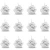 Cereria Di Giorgio - Confezione da 12 Candele a Forma di Bocciolo di Rosa - Colore Bianco Cloud - Altezza 3 cm - Ideale come Bomboniera per Eventi e Matrimoni - Artigianale