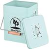 Relaxdays Pattumiera da Cucina per Umido, Cestino per Organico da 6 L, Secchio Rifiuti Compost con Filtro Antiodore