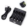 Aigostar Caricabatteria a 4 slot per stilo (AA) e ministilo (AAA) colore nero
