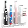 simpletome Porta Spazzolino Portaspazzolino Elettrico per 3 Spazzolini da Denti Supporto da Muro Organizzatore Sterilizzatore (bianca)