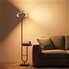 LuminexDesigns Lampada da Terra LED Dimmerabile con Tavolino, AVEN MF19 | 36W | Telecomando Magnetico 15 m | 4 Temperature 2700-6500K | Testa 330° per Relax e Lettura | Memoria e Timer 1H | Base 5 kg