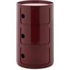 Kartell Componibili Big, Mobile Contenitore 3 Elementi, Diametro 42 cm, Bordeaux