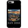 San Jose Travel Art Studio Custodia per iPhone 7 Plus/8 Plus san jose, california, orizzonte, retro, vendemmia,