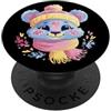 Space Lover Kawaii Whimsical Portrait Gr Carino Alien Fantasy Personaggio Ritratto Grafico Blu Rosa PopSockets PopGrip Adesivo