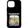 80 & Traveling Gifts Co Custodia per iPhone 16 Pro Max Never Underestimate Woman 80s Anni Ottanta Travel Design