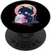 Retro Cute Cat Aesthetic Retro Kawaii Gatto Latte Fragola Anime 90s Gatto Giapponese Giappone PopSockets PopGrip Adesivo