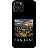 San Jose Travel Art Studio Custodia per iPhone 11 Pro san jose, california, orizzonte, retro, vendemmia,