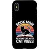 Bookworm Cat Mom Reading Cat Lover Vibes Custodia per iPhone X/XS Prenota Mamma Amante dei gatti Lettura La Vita Con Cat Vibes