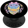Girly Reptile Lover Whimsical Portrait G Carino coccodrillo coccodrillo rettile personaggio grafico rosa PopSockets PopGrip Adesivo