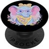 Kawaii Whimsical Pastel Barnyard Face Gr Carino Blue Pig Farm Ritratto Animale Grafica Rosa Occhiali PopSockets PopGrip Adesivo