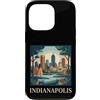 Indianapolis Travel Art Studio Custodia per iPhone 13 Pro Indianapolis, Indiana, orizzonte, retro, vendemmia, arte