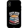 Cat Lover Reading Book Mom Custodia per iPhone X/XS Libro Mom Cat Lover Fiction And Felines Forever