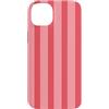 Coastal Pink Red Striped Summer Hamptons Custodia per iPhone 14 Plus Estetica estiva anni '90 alla moda retrò a righe rosse rosa