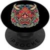 Japanese Aesthetic by Tokyo Waves Yokai Oni Maschera Diavolo Giapponese Demone Tattoo Oni Mask PopSockets PopGrip Adesivo