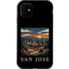 San Jose Travel Art Studio Custodia per iPhone 11 san jose, california, orizzonte, retro, vendemmia,
