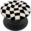 Distorted Checkered Pattern in Black and Motivo a scacchi distorti in bianco e nero a scacchiera PopSockets PopGrip Adesivo