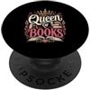 Bibliophile Library Designs for Reading Amante dei libri Donne Reader Bookworm Regina Dei Libri PopSockets PopGrip Adesivo