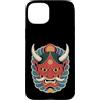 TOKYO WAVES Oni Mask Designs Custodia per iPhone 15 Plus Hannya Oni Mask Devil Yokai - Maschera giapponese con tatuaggio demone