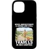 80 & Traveling Gifts Co Custodia per iPhone 15 Never Underestimate Woman 80s Anni Ottanta Travel Design