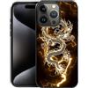 Pinsheng Custodia compatibile con iPhone 16 Pro Max, custodia Lightning Dragon compatibile con iPhone 16 Pro Max per uomini/ragazzi, custodia protettiva in morbido silicone antiscivolo con struttura a