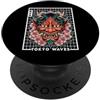 TOKYO WAVES Oni Mask Designs Hannya Oni Grid Devil Yokai - Maschera da tatuaggio giapponese con diavolo PopSockets PopGrip Adesivo
