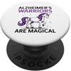 Purple Ribbon Support Consapevolezza degli unicorni magici dei guerrieri dell'Alzheimer PopSockets PopGrip Adesivo