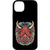 Japanese Aesthetic by Tokyo Waves Custodia per iPhone 14 Plus Yokai Oni Maschera Diavolo Giapponese Demone Tattoo Oni Mask