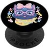 Space Lover Kawaii Whimsical Portrait Gr Carino Alien Fantasy Personaggio Ritratto Grafico Blu Rosa PopSockets PopGrip Adesivo