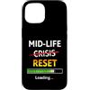 Midlife Reset Humor Custodia per iPhone 15 Midlife Reset Barra di caricamento Divertente 40° compleanno