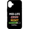 Midlife Reset Humor Custodia per iPhone 16 Plus Midlife Reset Barra di caricamento Divertente 40° compleanno