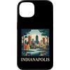 Indianapolis Travel Art Studio Custodia per iPhone 13 Indianapolis, Indiana, orizzonte, retro, vendemmia, arte
