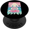 Retro Cute Cat Aesthetic Retro Kawaii Gatto Latte Fragola Anime 90s Gatto Giapponese Giappone PopSockets PopGrip Adesivo