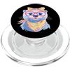 Kawaii Whimsical Pastel Small Animal Gra Carino Furetto Ritratto Amante Animali Grafica Rosa Occhiali Giallo PopSockets PopGrip per MagSafe